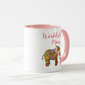 Schattigee Roze Boho Waterverf Olifant Moederdag Mok (Voorkant rechts)