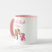 Schattigee Roze Boho Waterverf Olifant Moederdag Mok (Voorkant links)