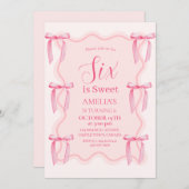 Schattigee Roze Boog 6e Verjaardag Kaart (Voorkant / Achterkant)