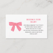 Schattigee roze boog Baby shower Boek Verzoek Informatiekaartje (Voorkant)