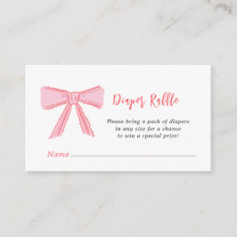 Schattigee Roze boog Baby shower Luier Raffle Informatiekaartje
