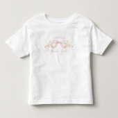 Schattigee roze boog en wilde bloemen Modern Bloem Kinder Shirts (Voorkant)