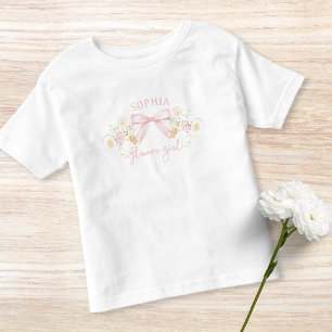 Schattigee roze boog en wilde bloemen Modern Bloem Kinder Shirts