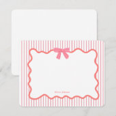 Schattigee roze boog lijst meisjes bedankkaart (Voorkant / Achterkant)