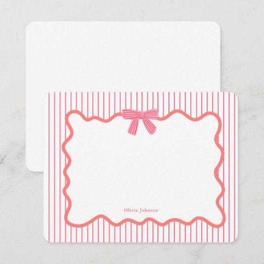 Schattigee roze boog lijst meisjes bedankkaart (Voorkant / Achterkant)