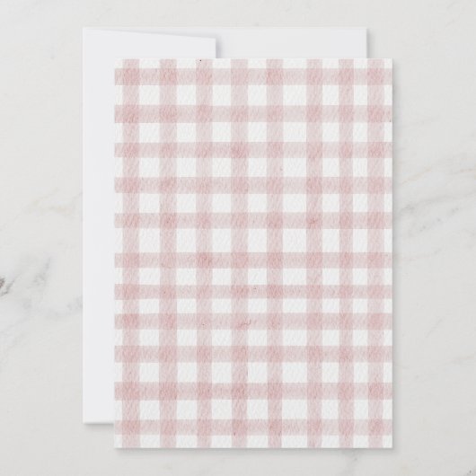 Schattigee roze boog lint baby shower uitnodiging (Achterkant)