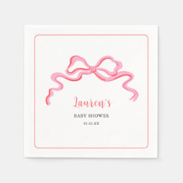 Schattigee Roze boog Meisje Baby shower Servet