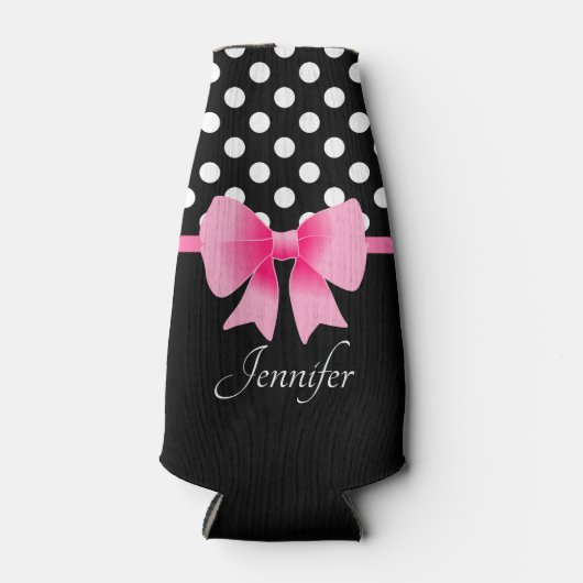 Schattigee roze boog naam flesjeskoeler (Voorkant)