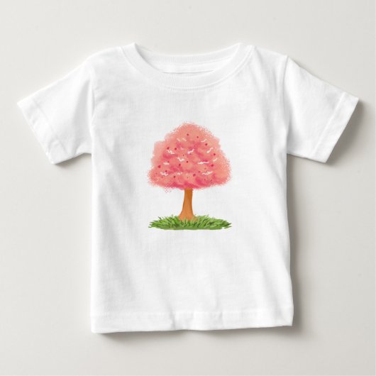 Schattigee Roze Boom Illustratie – Waterverf Natuu (Voorkant)