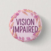 Schattigee roze botanische bladeren gezichtsvermog ronde button 3,2 cm (Voorkant)