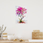 Schattigee Roze Bougainvillea Tree Poster (Keuken)