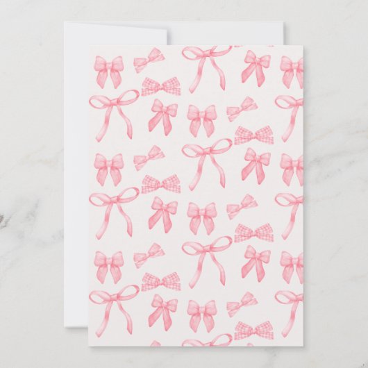 Schattigee Roze Bow 1st Girl's Birthday Kaart (Achterkant)