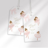 Schattigee Roze Bow Ballerina Verjaardag Dank u we Cadeaulabel