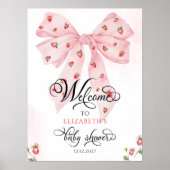 Schattigee Roze Bow Berry Sweet Baby shower Welkom Poster (Voorkant)