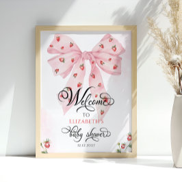 Schattigee Roze Bow Berry Sweet Baby shower Welkom Poster