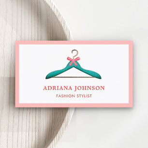 Schattigee Roze Bow Blauwgroen Kleding Hanger Mode Visitekaartje