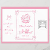 Schattigee Roze Bow Cake Verjaardag Chip Bag Wrapp Flyer (Voorkant)