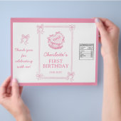 Schattigee Roze Bow Cake Verjaardag Chip Bag Wrapp Flyer (Hand)