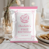 Schattigee Roze Bow Cake Verjaardag Chip Bag Wrapp Flyer