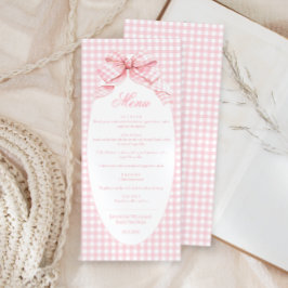 Schattigee Roze Bow Coquette Baby Meisje Douche Me Menu