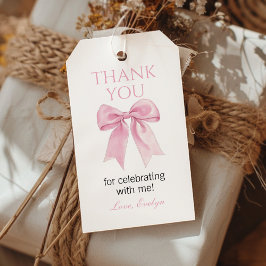 Schattigee Roze Bow Coquette Party Bedankt Favorie Cadeaulabel