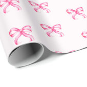 Schattigee Roze Bow Coquette Patroon Baby shower Cadeaupapier (Rol Hoek)