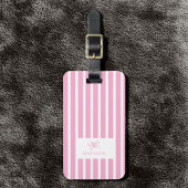 Schattigee Roze Bow Coquette Preppy Aangepaste naa Bagagelabel