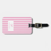 Schattigee Roze Bow Coquette Preppy Aangepaste naa Bagagelabel (Voorkant horizontaal)