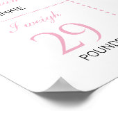 Schattigee Roze Bow Coquette Verjaardag Milestone  Poster (Hoek)