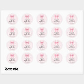 Schattigee Roze Bow Coquette zelfgemaakte goederen Ronde Sticker (Vel)