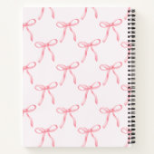 Schattigee Roze Bow Custom Naam Spiral Notitieboek (Achterkant)