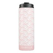 Schattigee Roze Bow Custom Name Thermische Tumbler Thermosbeker (Voorkant)
