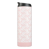 Schattigee Roze Bow Custom Name Thermische Tumbler Thermosbeker (Geroteerd rechts)