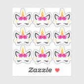 Schattigee Roze Bow Eenhoorn Stickers (Vel)