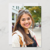 Schattigee Roze Bow Girly Quinceanera Foto Verjaar Kaart (Achterkant)