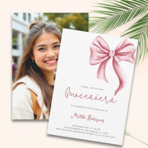 Schattigee Roze Bow Girly Quinceanera Foto Verjaar