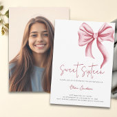 Schattigee Roze Bow Girly Sweet Sixteen Foto Verja Kaart