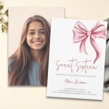 Schattigee Roze Bow Girly Sweet Sixteen Foto Verja