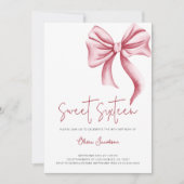 Schattigee Roze Bow Girly Sweet Sixteen Foto Verja Kaart (Voorkant)