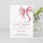 Schattigee Roze Bow Girly Sweet Sixteen Foto Verja Kaart (Staand voorkant)