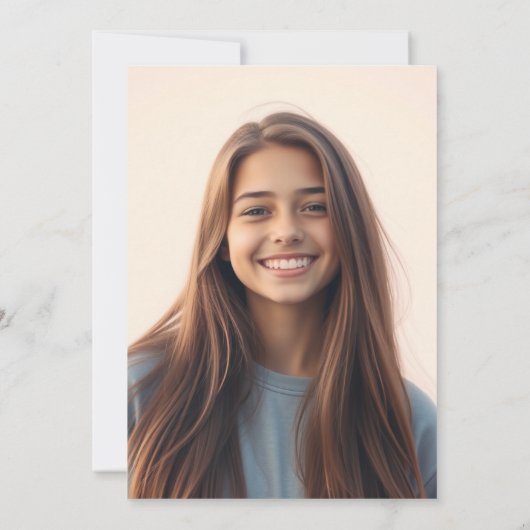 Schattigee Roze Bow Girly Sweet Sixteen Foto Verja Kaart (Achterkant)