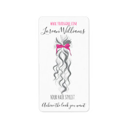 Schattigee Roze Bow Grijs en Witte Braider Hair St Etiket