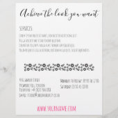 Schattigee Roze Bow Grijs en Witte Braider Hair St Flyer (Achterkant)