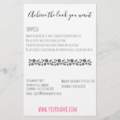 Schattigee Roze Bow Grijs en Witte Braider Hair St Flyer (Achterkant)