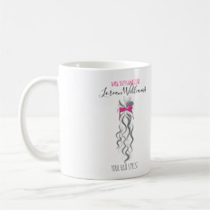 Schattigee Roze Bow Grijs en Witte Braider Hair St Koffiemok