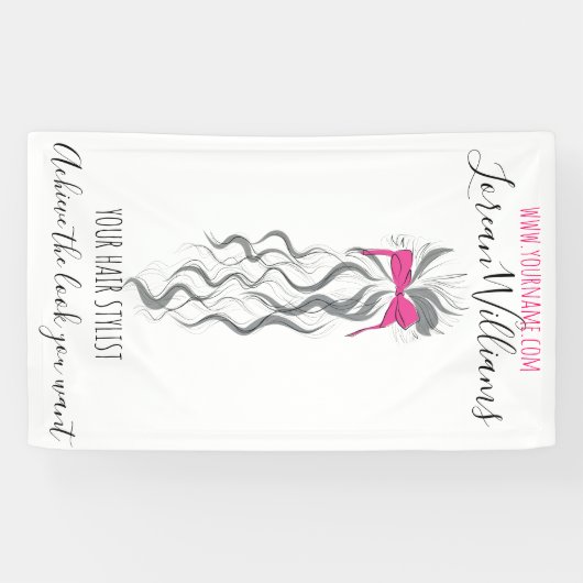 Schattigee Roze Bow Grijs en Witte Braider Hair St Spandoek (Horizontaal)