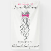 Schattigee Roze Bow Grijs en Witte Braider Hair St Spandoek (Verticaal)
