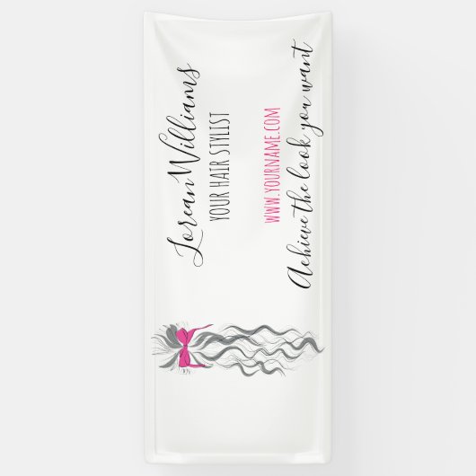 Schattigee Roze Bow Grijs en Witte Braider Hair St Spandoek (Verticaal)