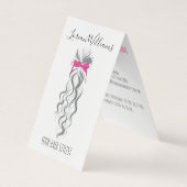Schattigee Roze Bow Grijs en Witte Braider Hair St Visitekaartje (Voorkant)