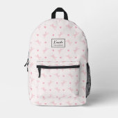 Schattigee Roze Bow & Hart Coquette Aangepaste Scr Bedrukte Rugzak (Voorkant)